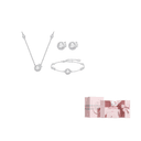 Sanrio 925 Sterling Silver, Synthetic Cubic Zirconia, Copper RhinestoneEmbellished Stud Earrings