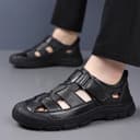 MEXICAN Grain Cow Sandals, Black