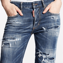 Dsquared2 Logo Patch Distressed Skinny Jeans