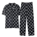 HUANQIU Pajama Set Black Gray