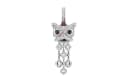 Qeelin 18K White Gold Diamond Ruby Onyx Charm/Pendant Silver