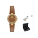 VERSACE Wrist Quartz Movement 36mm Black Dial Watch Box Limited Edition+Silk Scarf