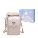 Duoluplo Doron Paul Pu Crossbody Cell Phone Pouch, Small Square Bag Trumpets White/Black/Matcha Green