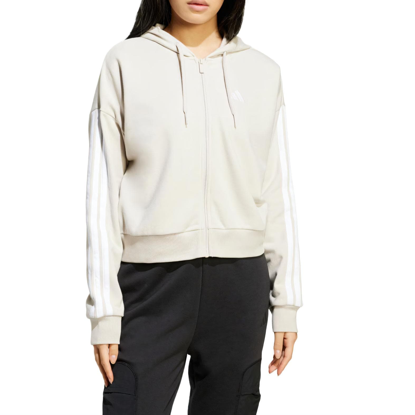 Adidas W 3S FT FZ HD Jacket Miracle Bauxite Brown/White