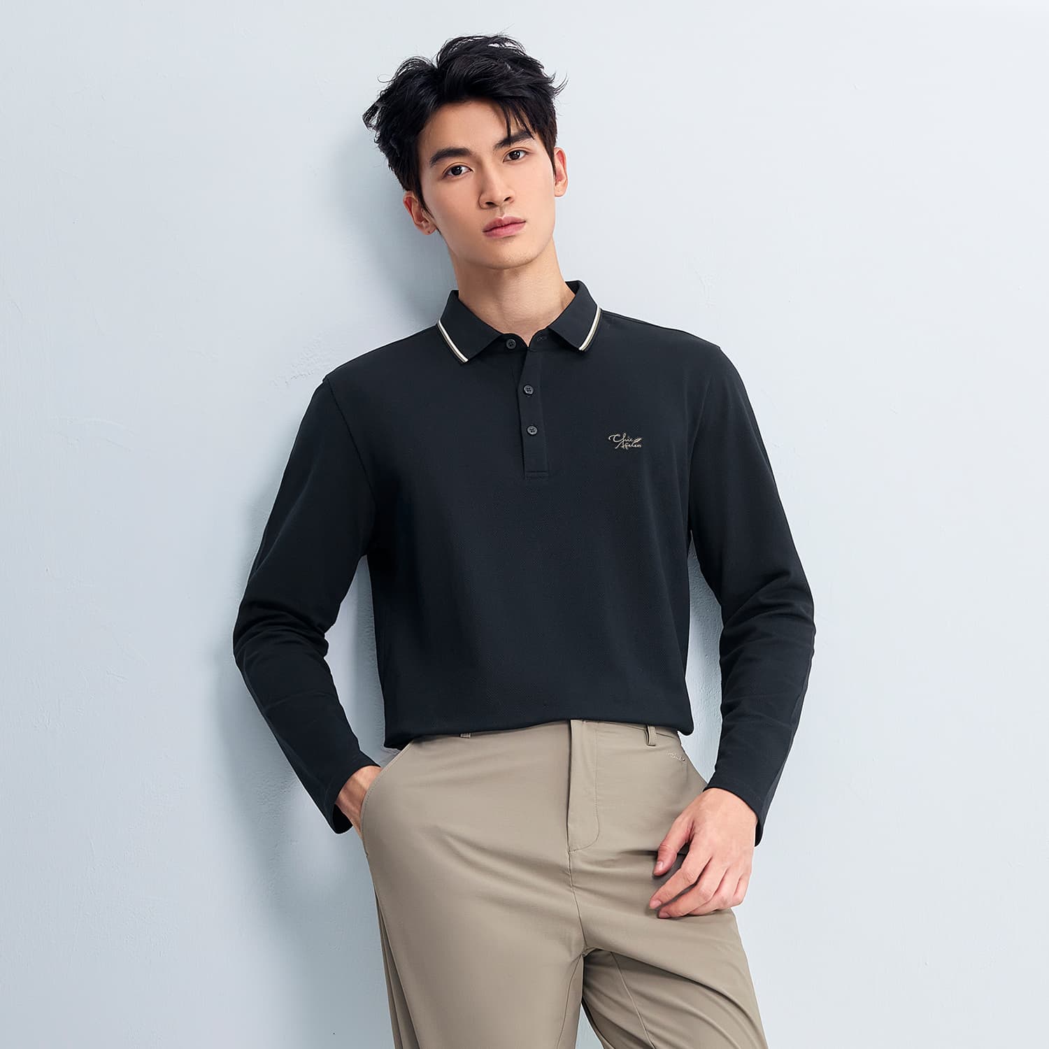 HLA Polo Shirts Lapel Moderate Straight Fit