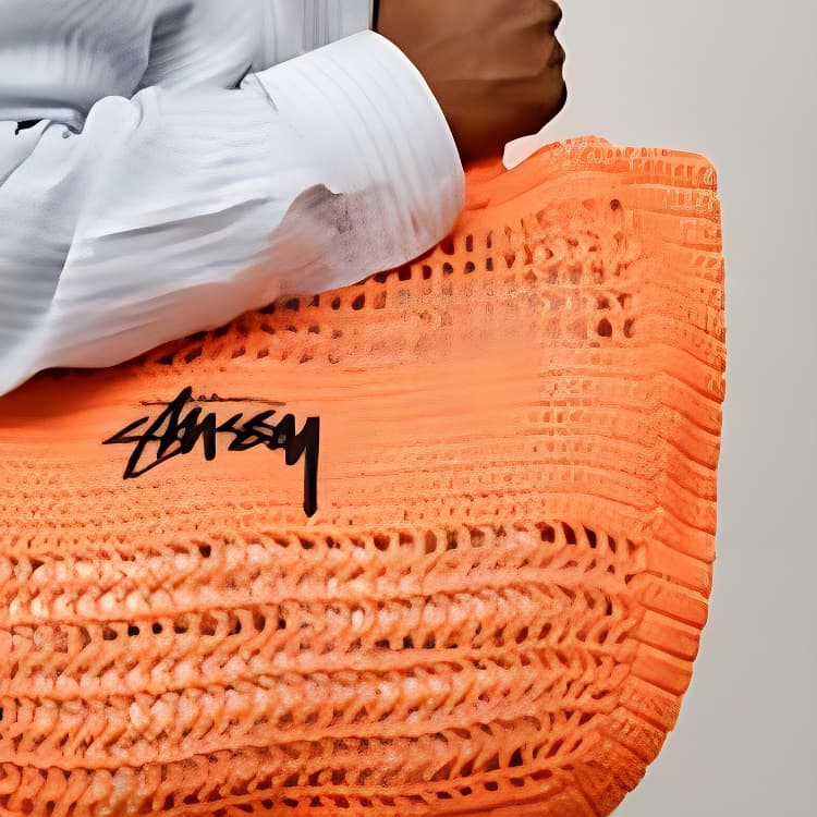 Stussy Woven Tote Bag, Shopping Bag, Handbag, Shoulder Bag Orange
