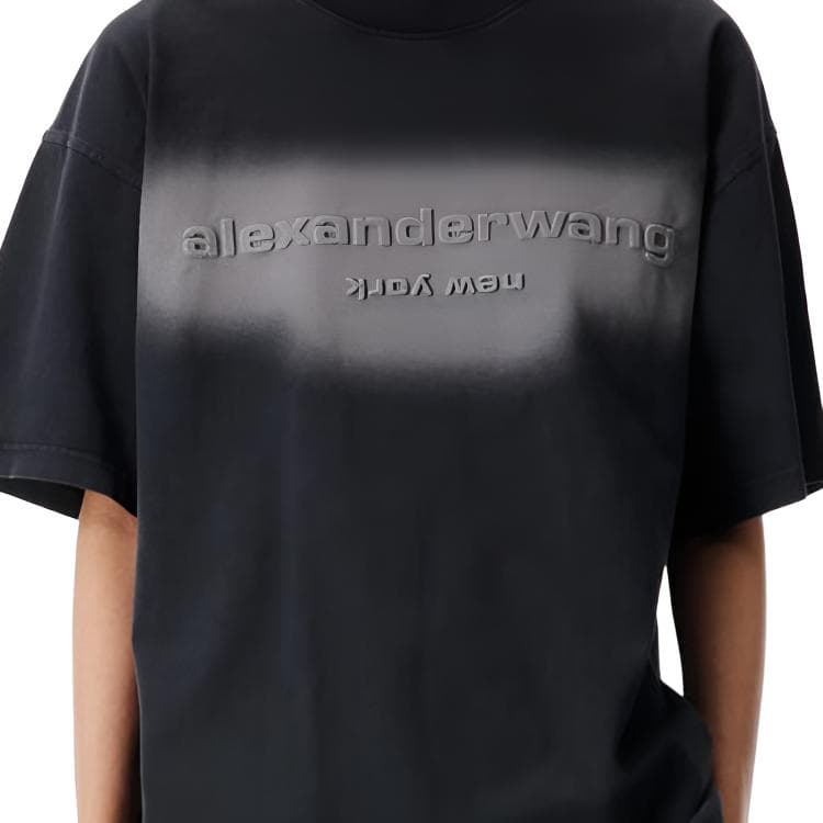 Alexander Wang Oversized Logo Embossed Crewneck TShirt