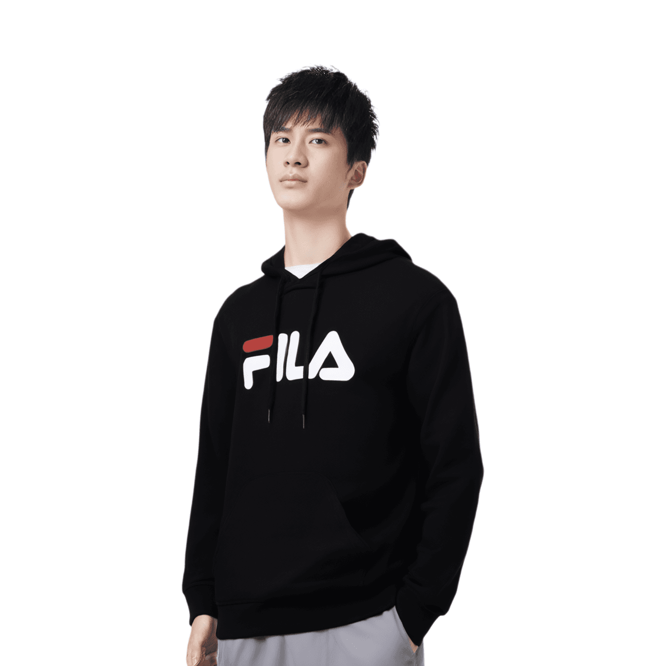 FILA Sweatshirts Black Hooded (Nondetachable) Moderate