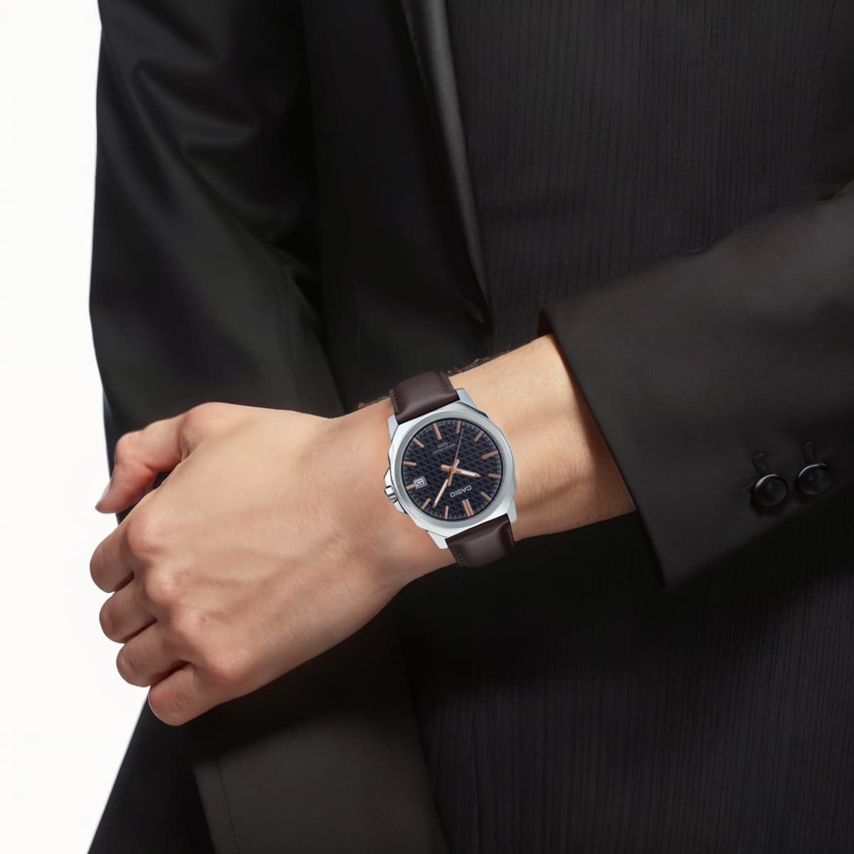 CASIO 50 Meters Waterproof Quartz Movement Watch Black Dial