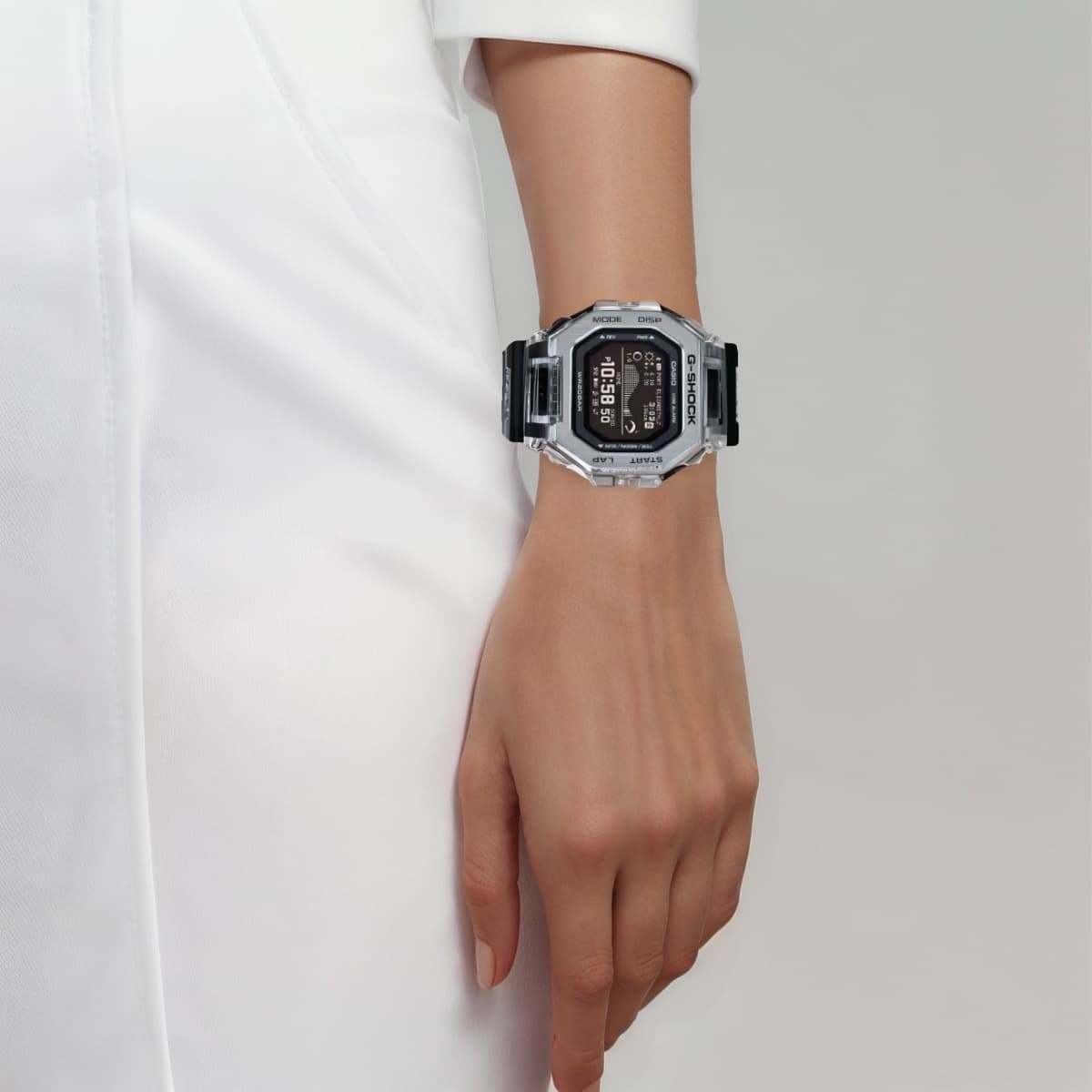 CASIO GBX 100 Collection 200m Waterproof Quartz Movement Resin Strap Watch Black Dial
