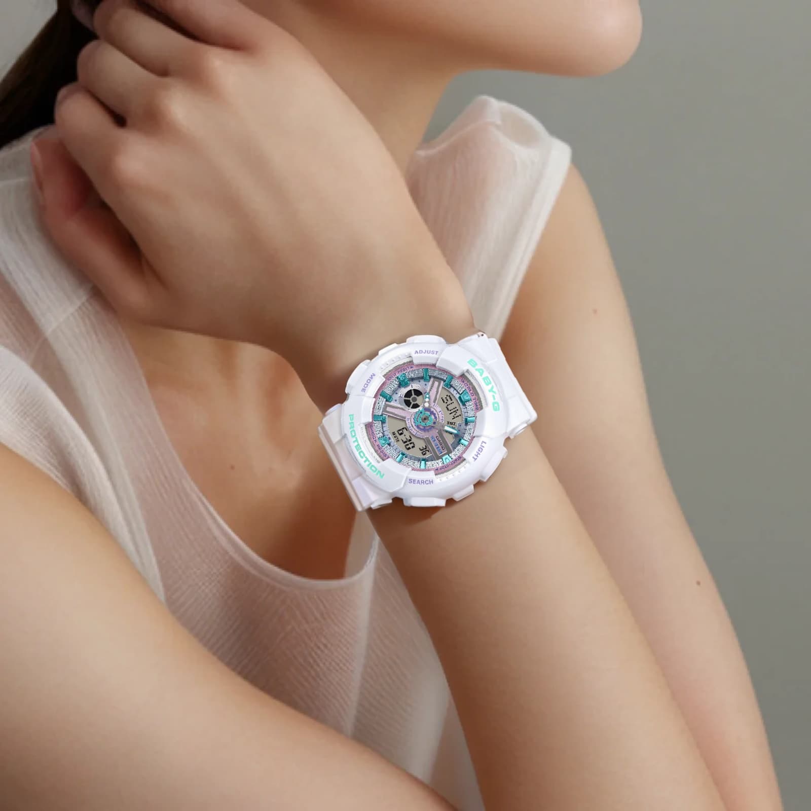 CASIO BABY G BA 110 Collection Quartz Movement Resin Strap Watch Watch Multicolor Watch Dial