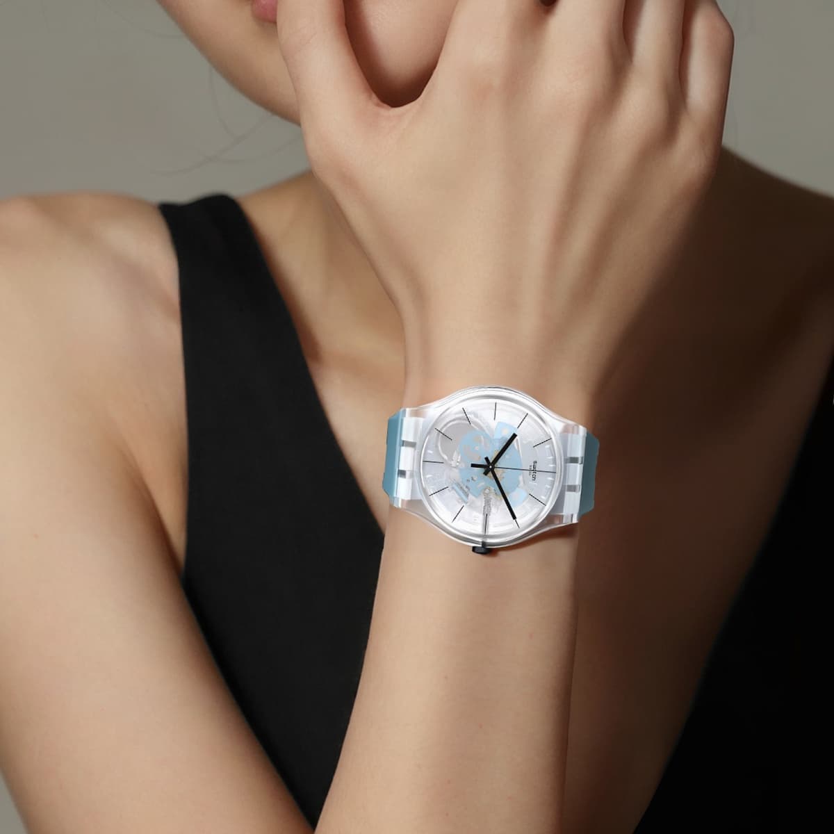 SWATCH 41mm Skeleton Watch SO29K105