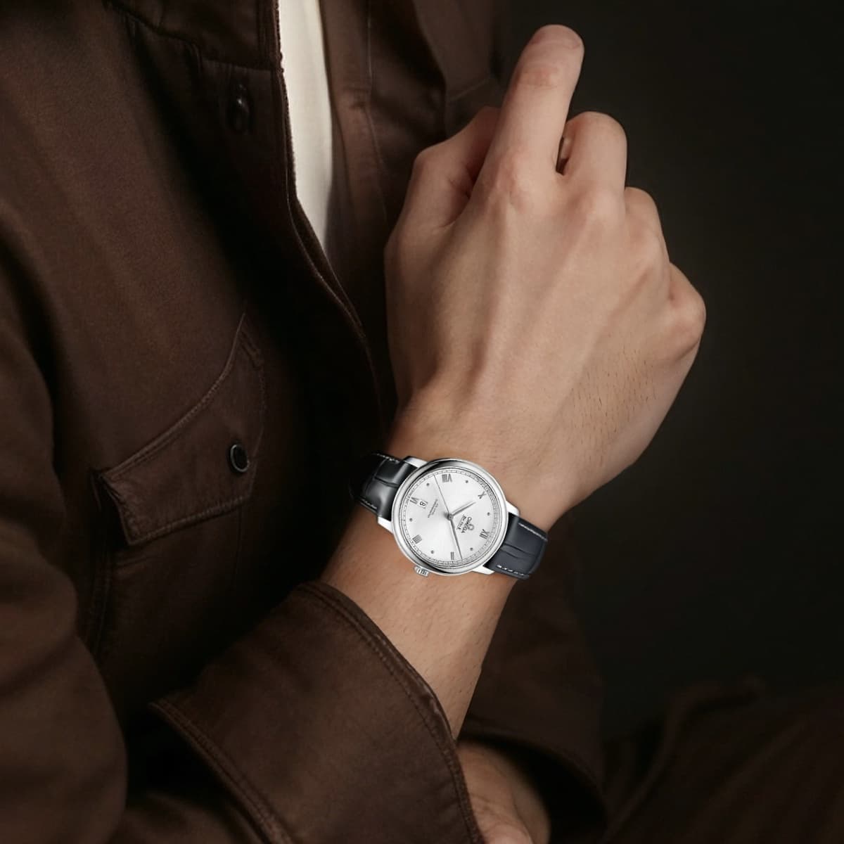 OMEGA Disc Fly Collection Elegant Automatic Mechanical Movement 30m Waterproof Watch 39.5mm