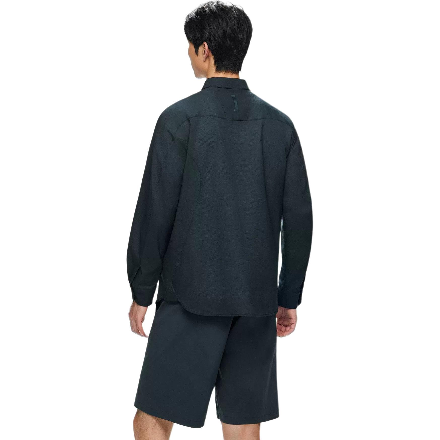 ANTA Shirts Smoke Cyan Gray Polo Collar Moderate Straight Fit