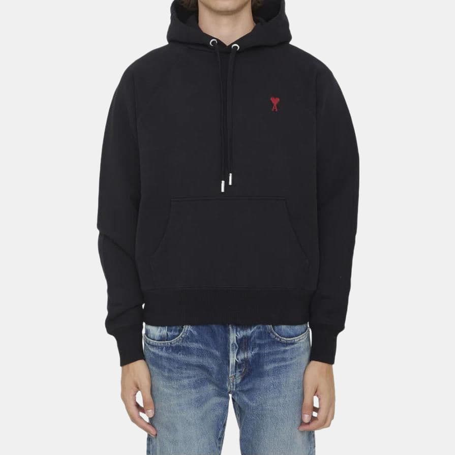 Ami Paris Ami De Coeur Drawstring Hoodie