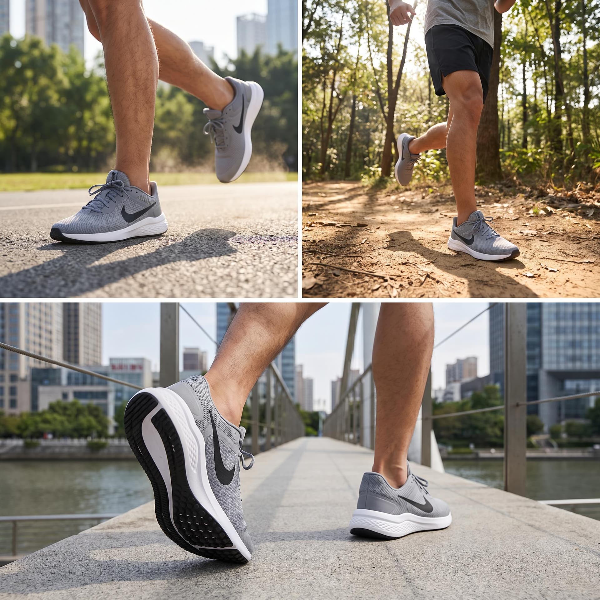 Nike REVOLUTION 8 Breathable Long Distance Sprint Smoke Gray