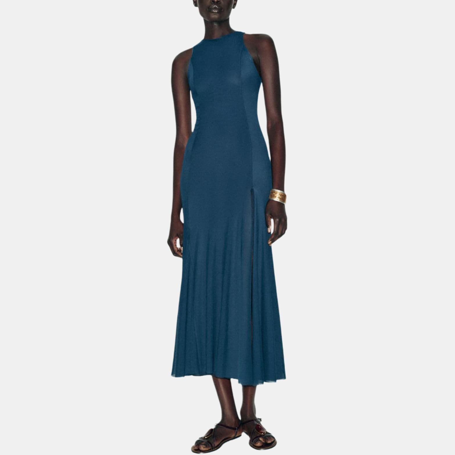 ZARA Sleeveless Midnight Blue Crew Neck Thin Long