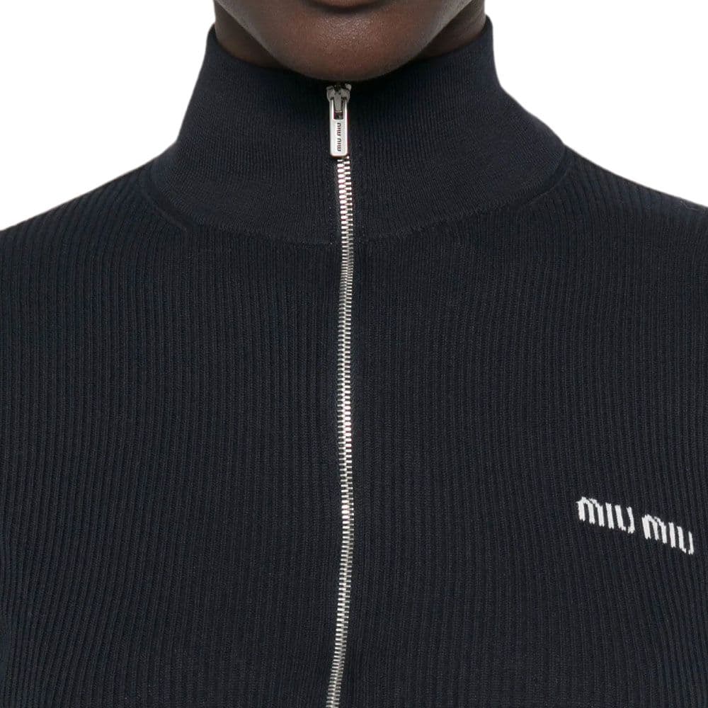 MIU MIU Knitwear Blue Turtleneck Moderate Straight Fit