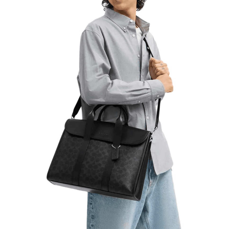 COACH Gotham Artificial With Cow Briefcase Large Black