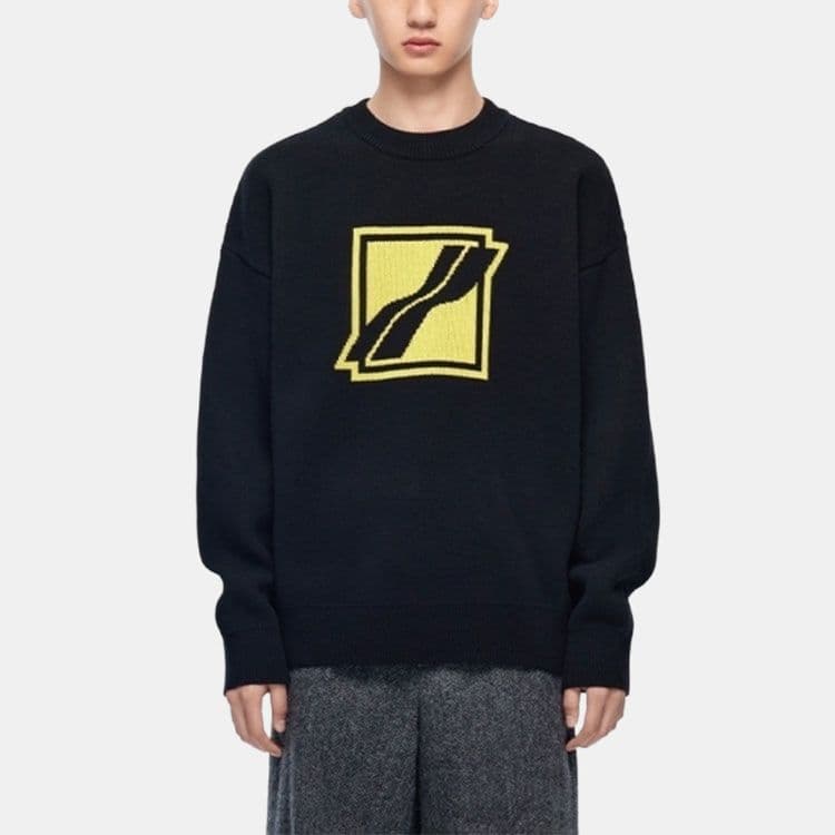 WE11DONE Intarsialogo Crewneck Jumper