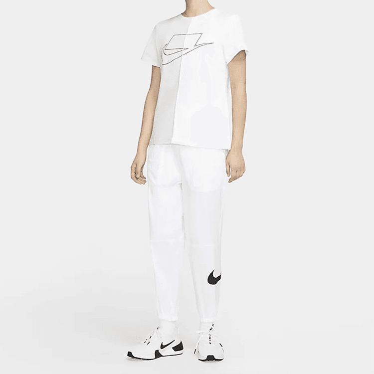 Nike T Shirts White Crew Neck Moderate Straight Fit