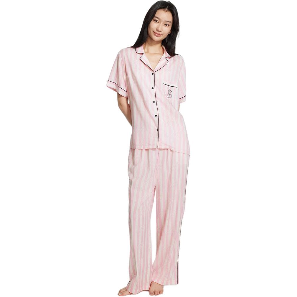 Victoria's Secret Pajama Set Pink Stripes