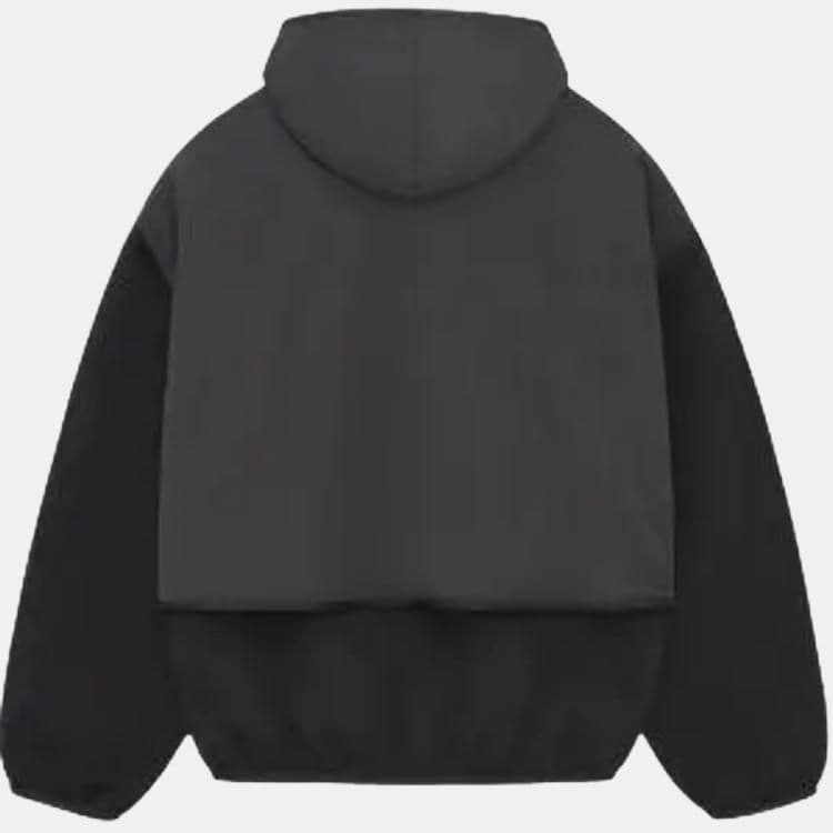 Fear Of God Essentials front logo patch panelled hoodie