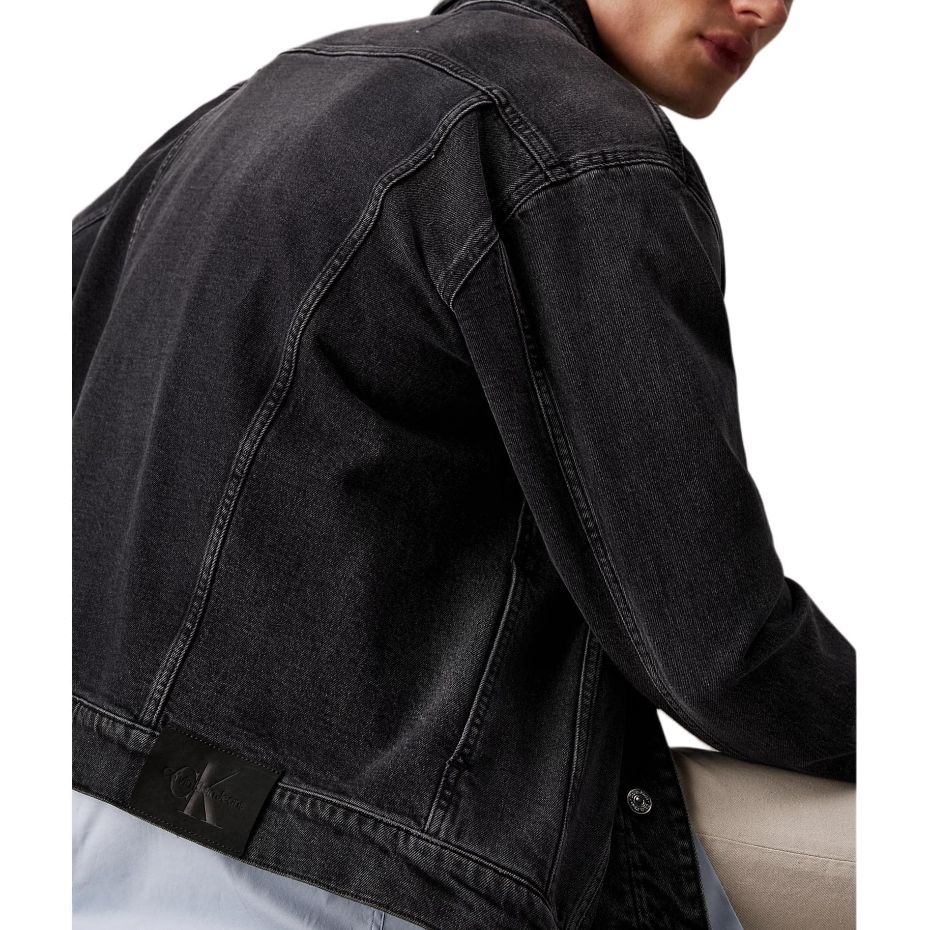 CALVIN KLEIN Denim Jacket Europe Version Denim Black