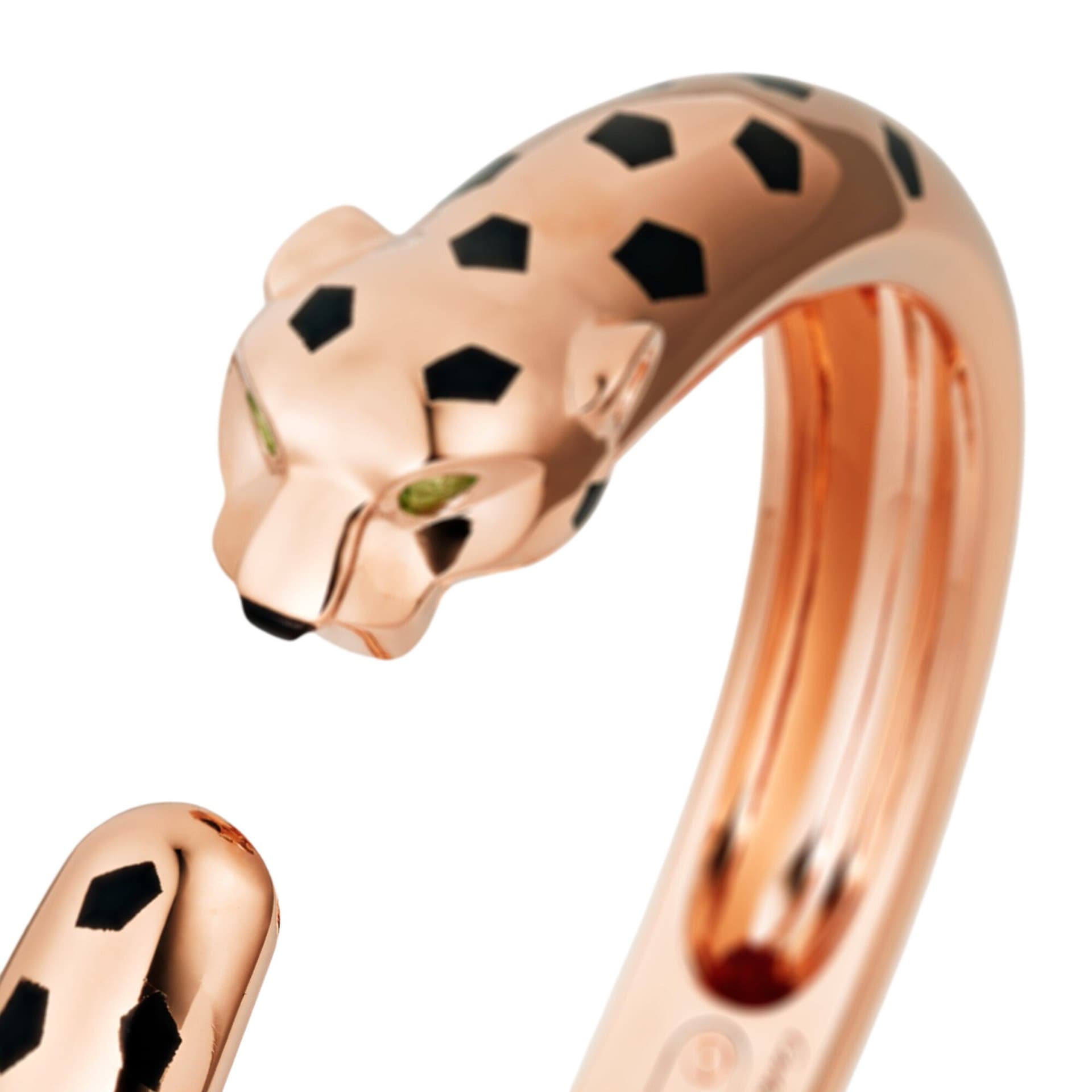 CARTIER 18K Rose Gold Onyx Saphire Stone Bangles Brown
