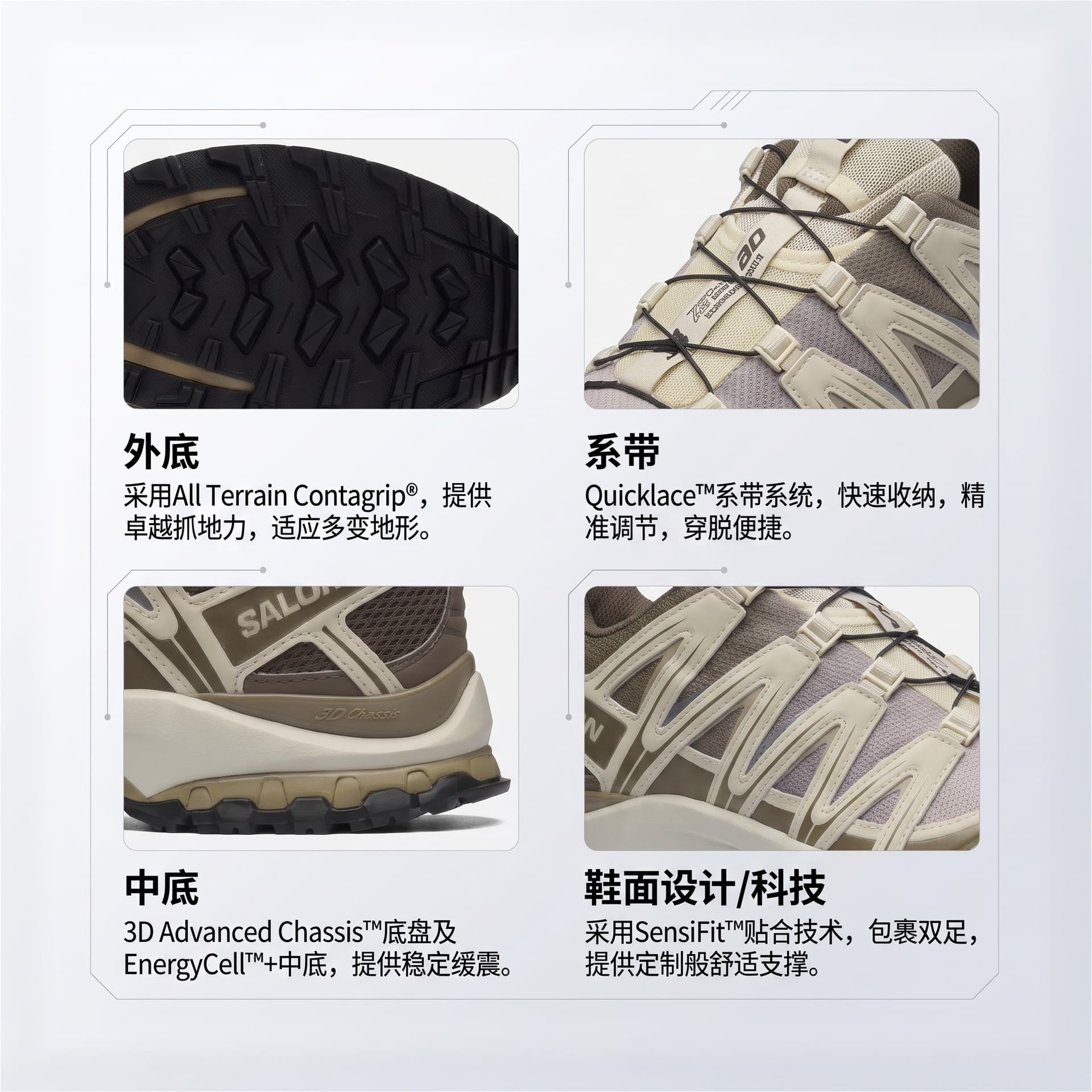 SALOMON XA PRO 3D SlipResistant AbrasionResistant Lowtop ContaGRIP ENERGY CELL Trail