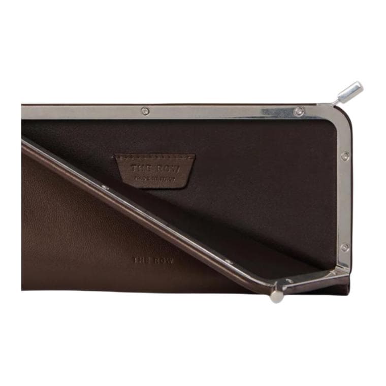 THE ROW Goatskin Sunglass Case Mixed Color Brown
