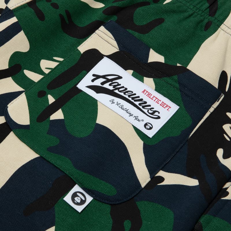 Aape Ape Face Pattern Side Opening Camouflage Fleece Lined