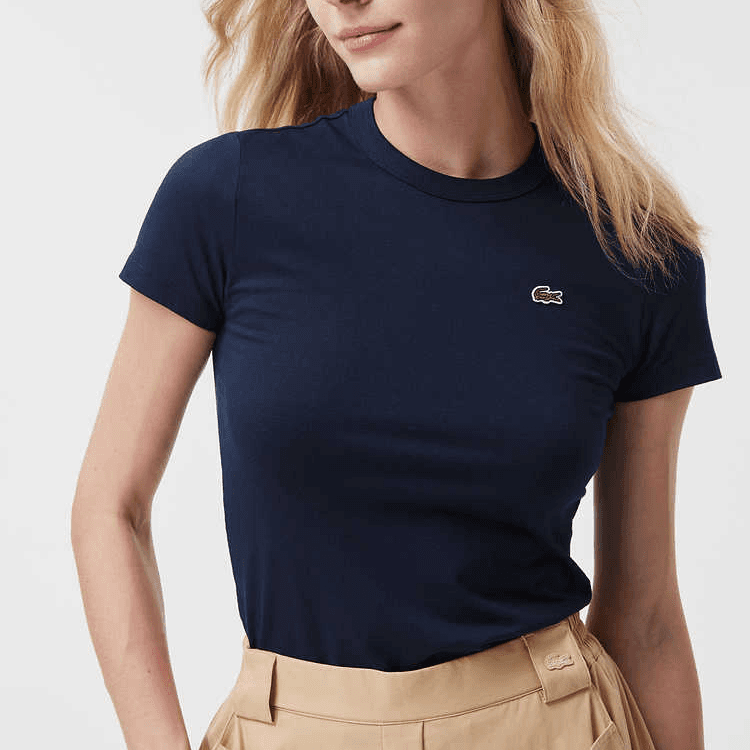 LACOSTE Logo patch Organic Cotton T shirt