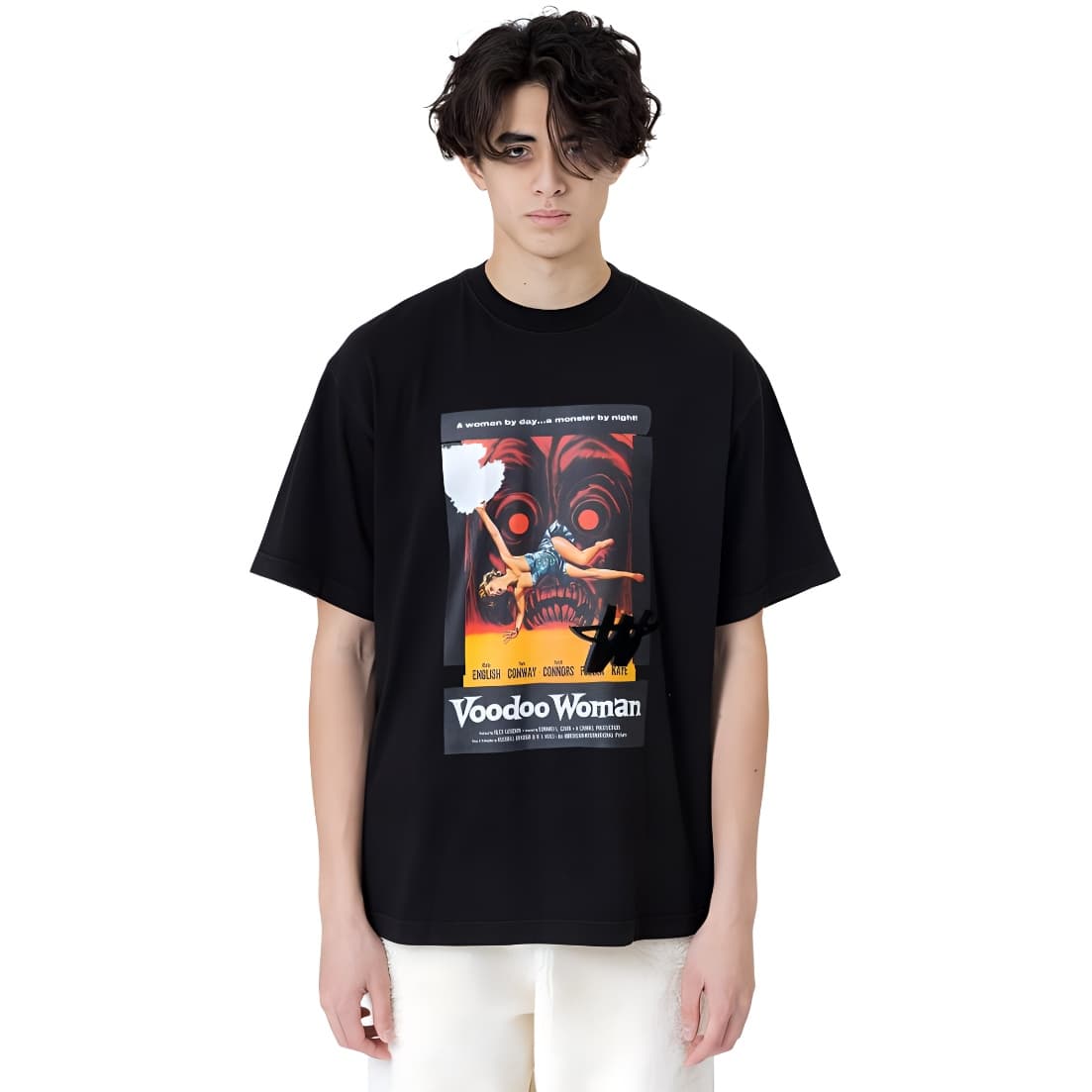 WE11DONE T Shirts Black Crew Neck Moderate Straight Fit
