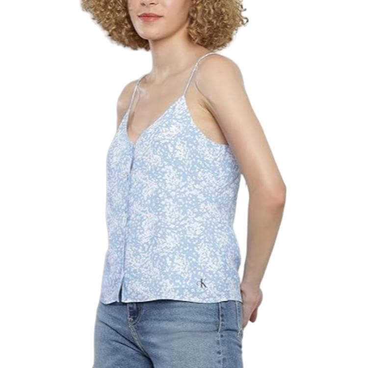 Calvin Klein floralprint crepe blouse