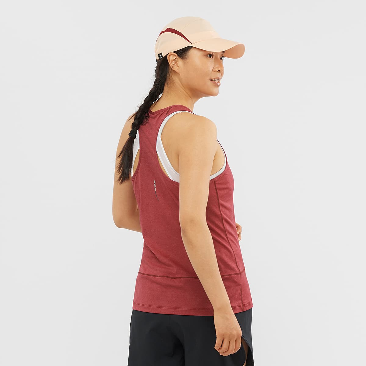 SALOMON CROSS RUN GRAPHIC Sleeveless Sports Shirts Burgundy Other