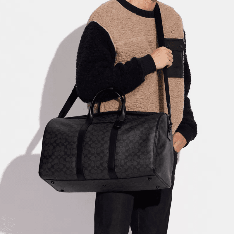 COACH Gotham Canvas With Crossbody Handbag Black