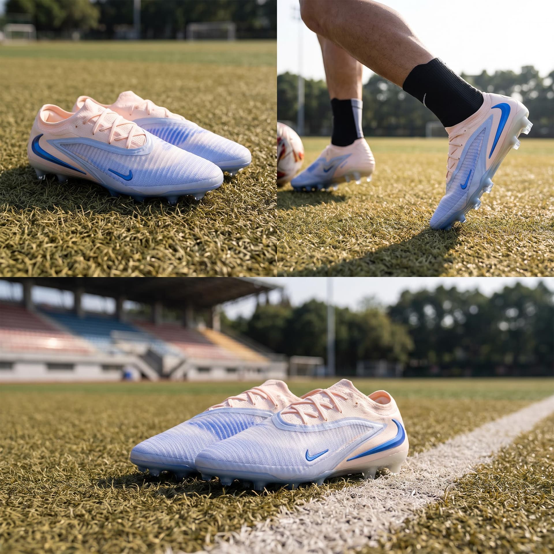 Nike Phantom 6 Elite LV8 Comfort Versatile AG (Artificial Grass) Soccer Light Pink Blue