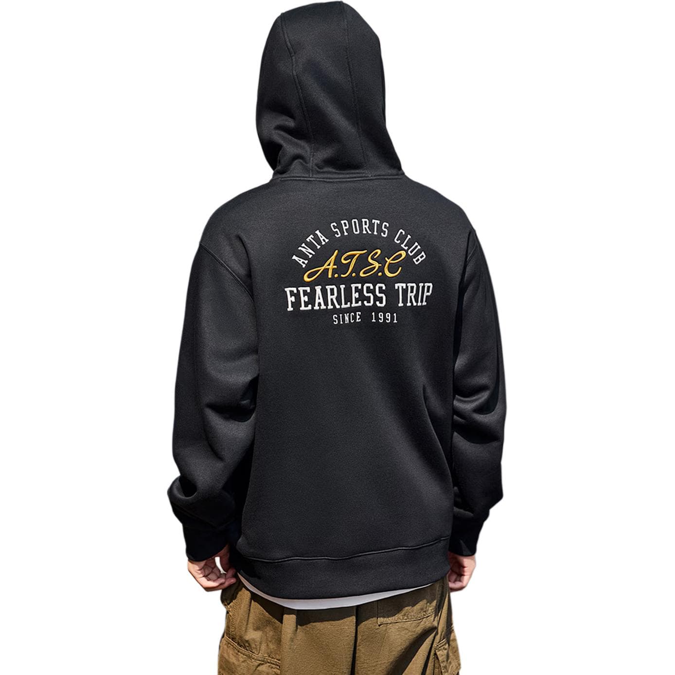 Anta Life Collection Comfortable Minimalist Style Loose Fit Hooded Pullover Fleece Lined Sweatshirt