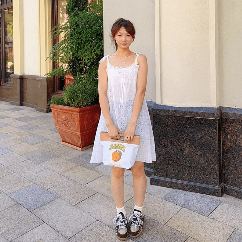 GANNI Broderie Anglaise Strap Dress