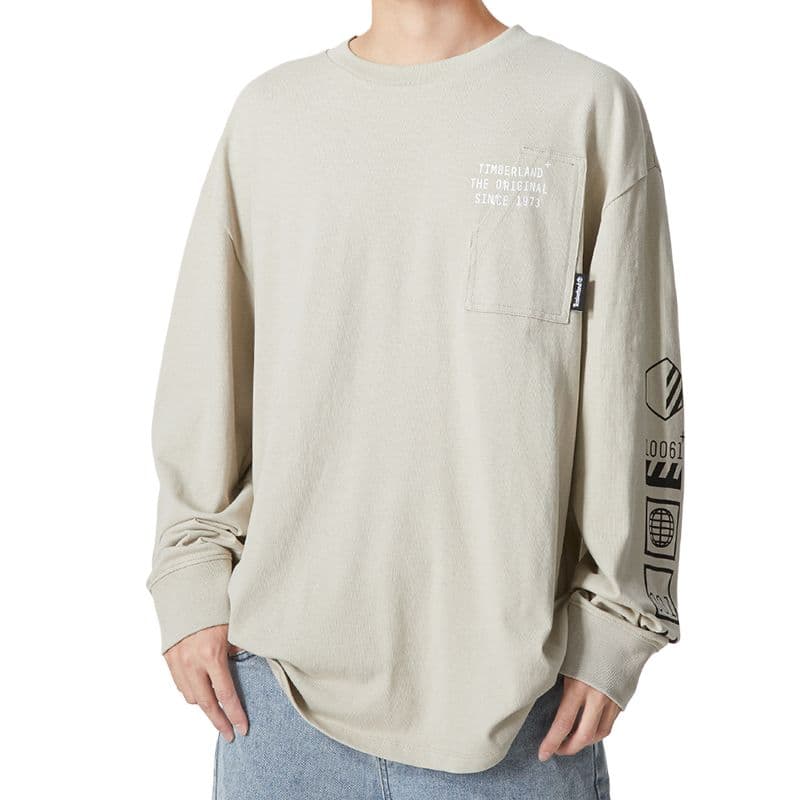 Timberland TShirts Gray Crew Neck Moderate Straight Fit
