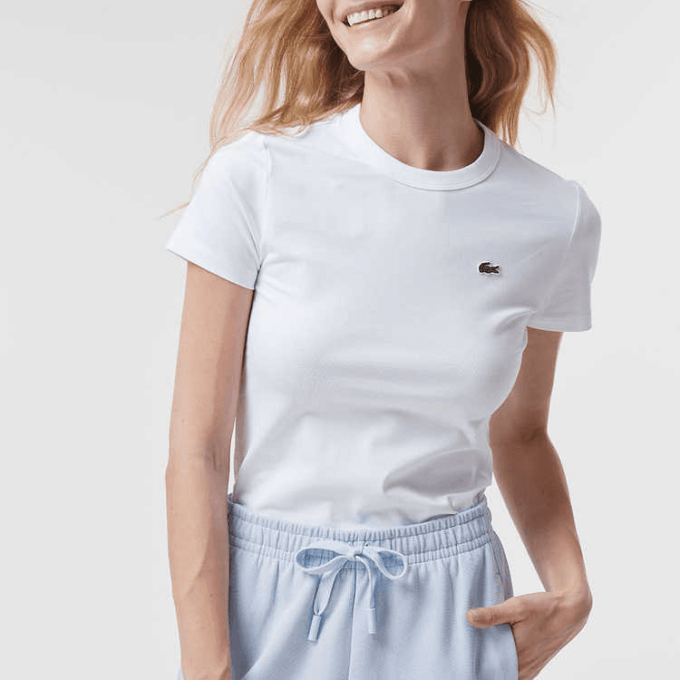 LACOSTE Logo patch Organic Cotton T shirt