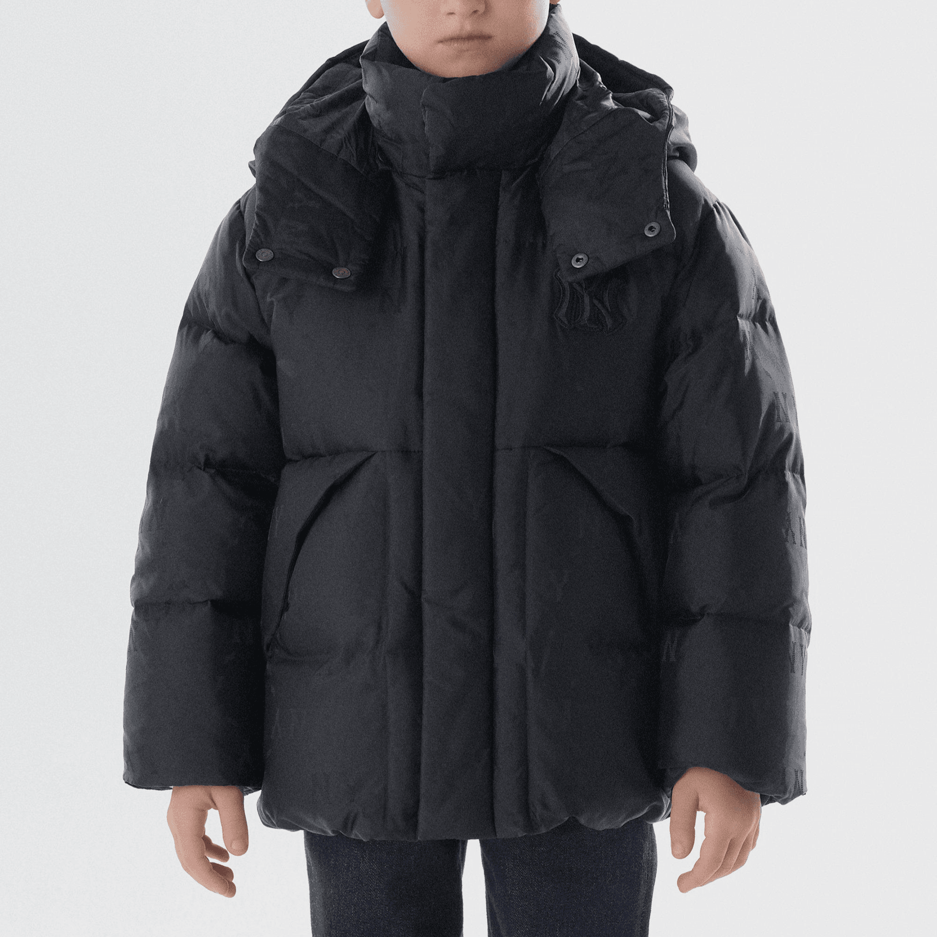 MLB Dia Monogram Down Jacket Children Aged 37 Years Old Black