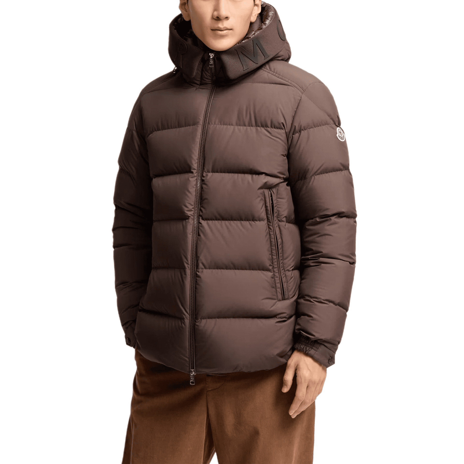 Moncler Down Jackets Brown Hooded (Nondetachable) Moderate