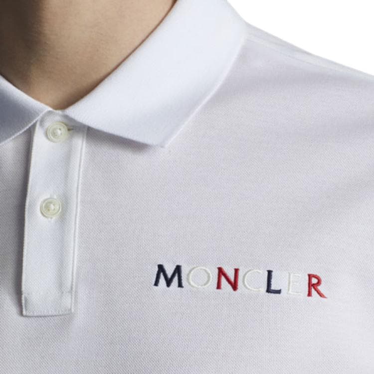 Moncler SS22 Polo Shirts White Polo Collar Moderate Straight Fit