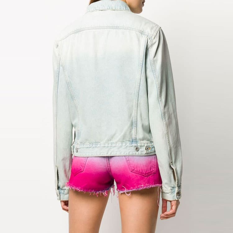 OFF WHITE SS21 Denim Jackets Blue Lapel Moderate Straight Fit