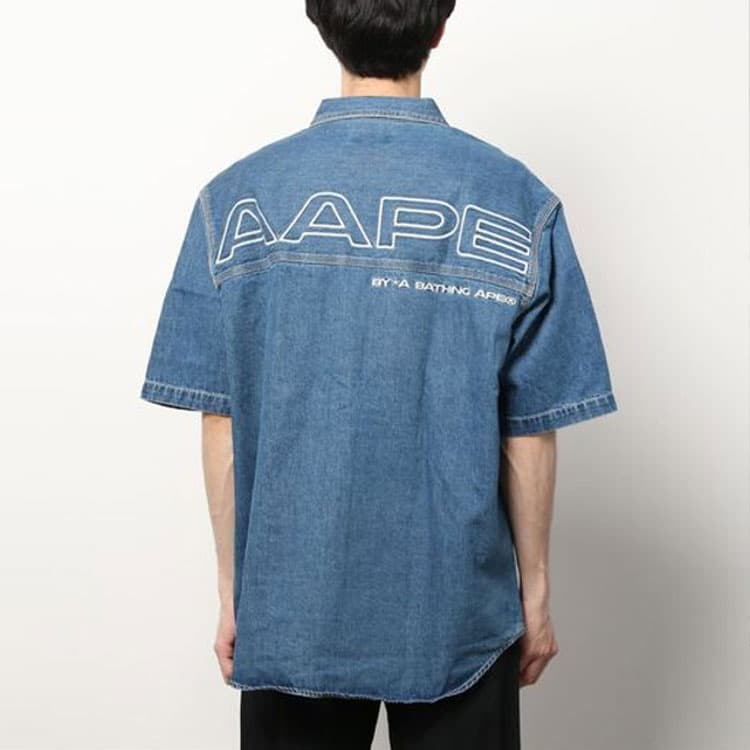 Aape Shirts Blue BLX Pointed Collar Moderate