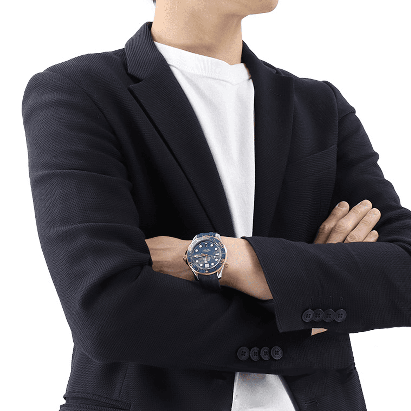 OMEGA Seahorse Collection 300m Diving Watch Automatic Mechanical Movement Watch 42mm Blue Dial