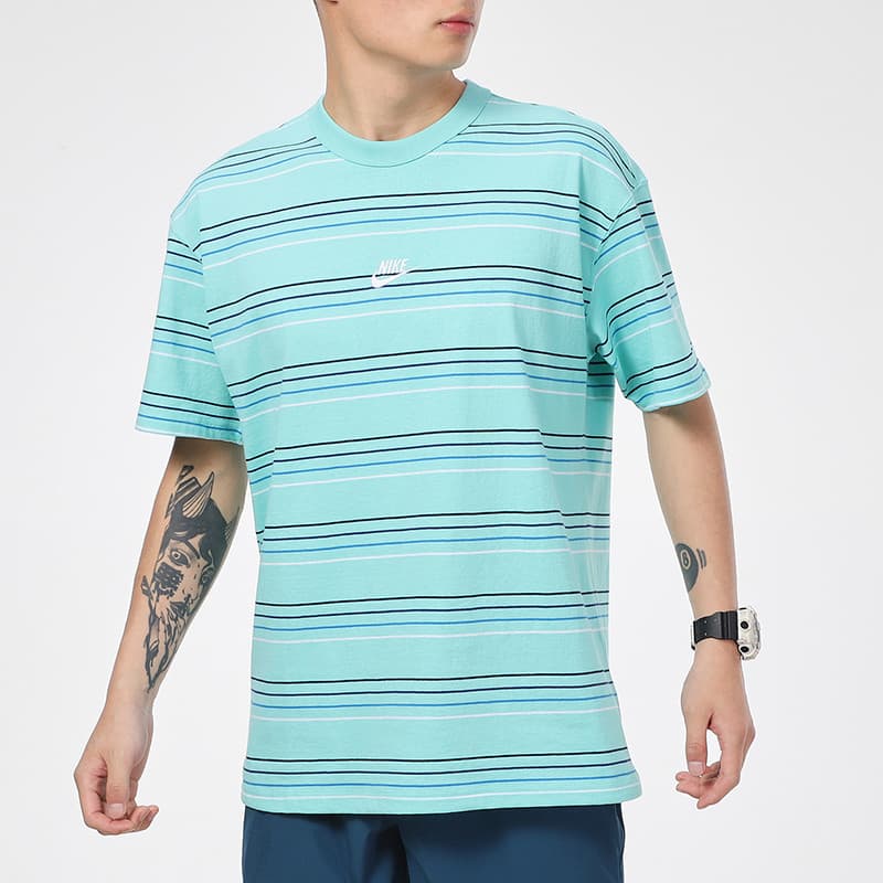 Nike T Shirts Turquoise Crew Neck Moderate Straight Fit