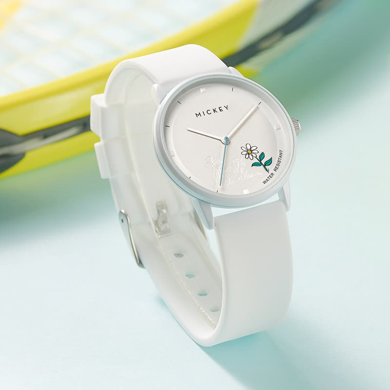 Disney Mickey Series Quartz Movement Silicone Strap Watch Watch White Dial